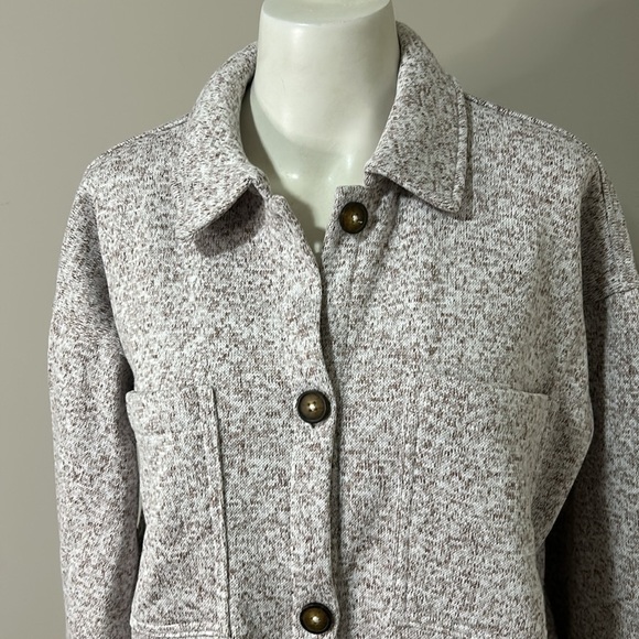 Madewell (Re)sourced Sweater Fleece Shirt Jacket Pale Thistle Pink Sz S NEW - Picture 4 of 13